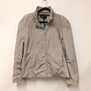 Escada Sport Women's Gray/Beige Windbreaker Jacket sz 46/XL Outdoor Chic